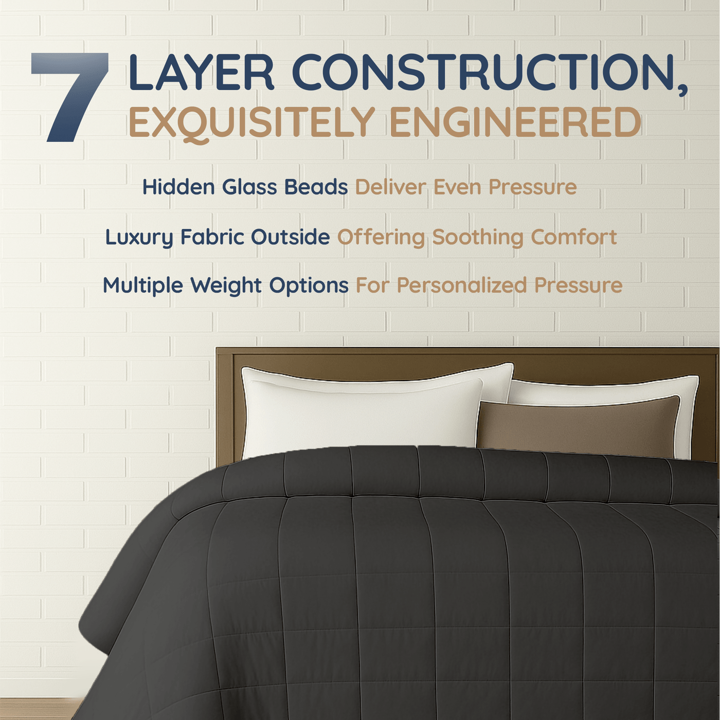 HomeSmart Products Weighted Blanket King Size (20 lbs 88x104) - A True King Size Comforter - Provides Medium Pressure - Perfect for Couples and California King Beds by Amazon HomeSmart Products Weighted Blanket King Size (20 lbs 88x104) - A True King Size Comforter - Provides Medium Pressure - Perfect for Couples and California King Beds by Amazon