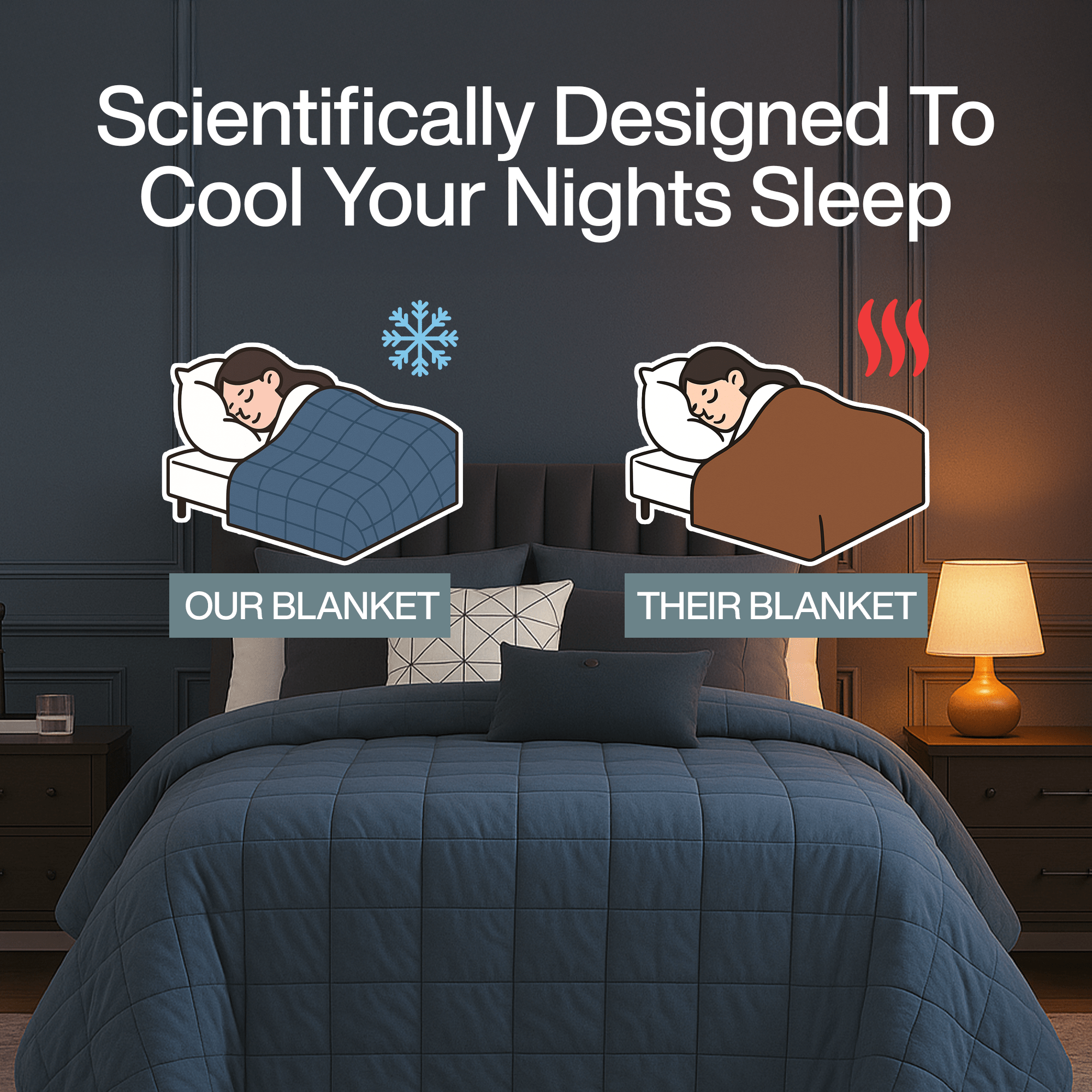 Hi - Tek StayCool™ Weighted Blanket – Oversized Queen & King | Cooling Weighted Blanket for Hot Sleepers - HomeSmart Products