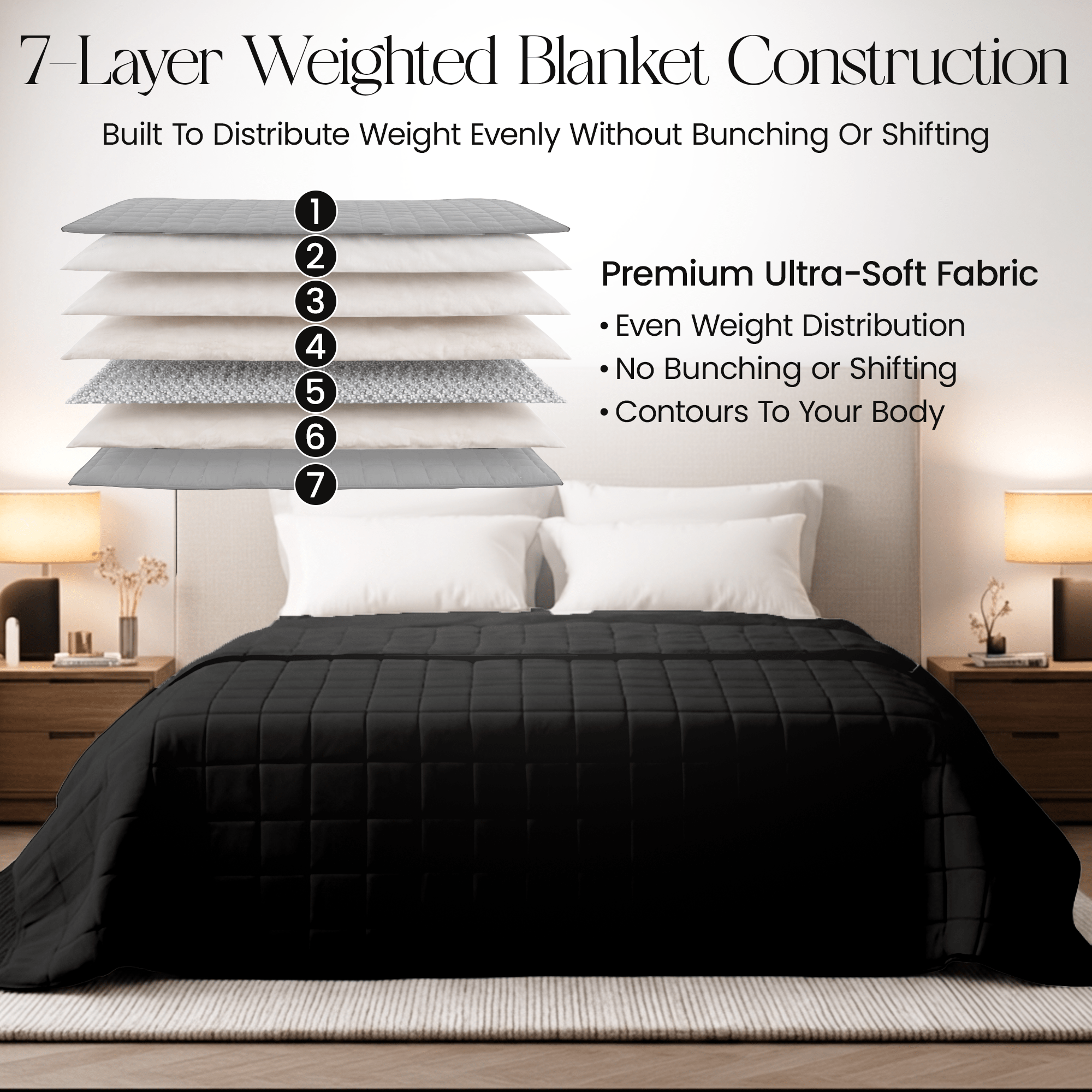 Oversized Weighted Blanket for Adults - King & Queen Size (20 - 50 lbs) - HomeSmart Products