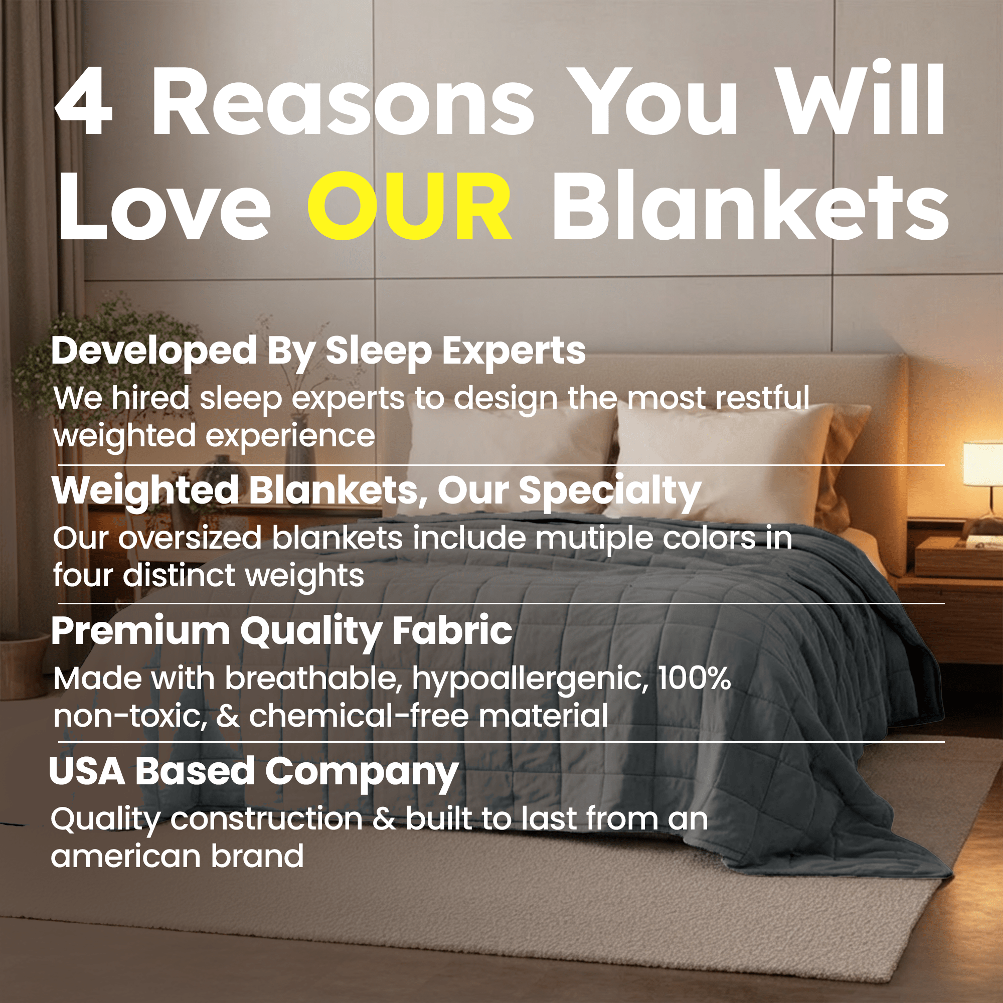 Oversized Weighted Blanket for Adults - King & Queen Size (20 - 50 lbs) - HomeSmart Products