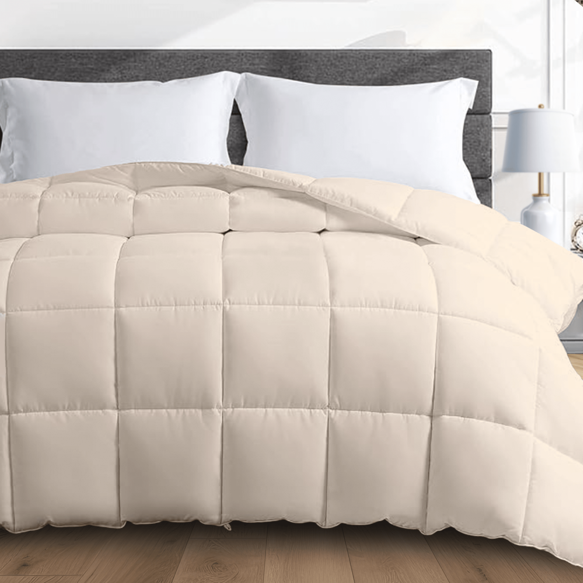 Khaki Weighted Comforter - HomeSmart Products with 3 times more fill than regular weighted blanket