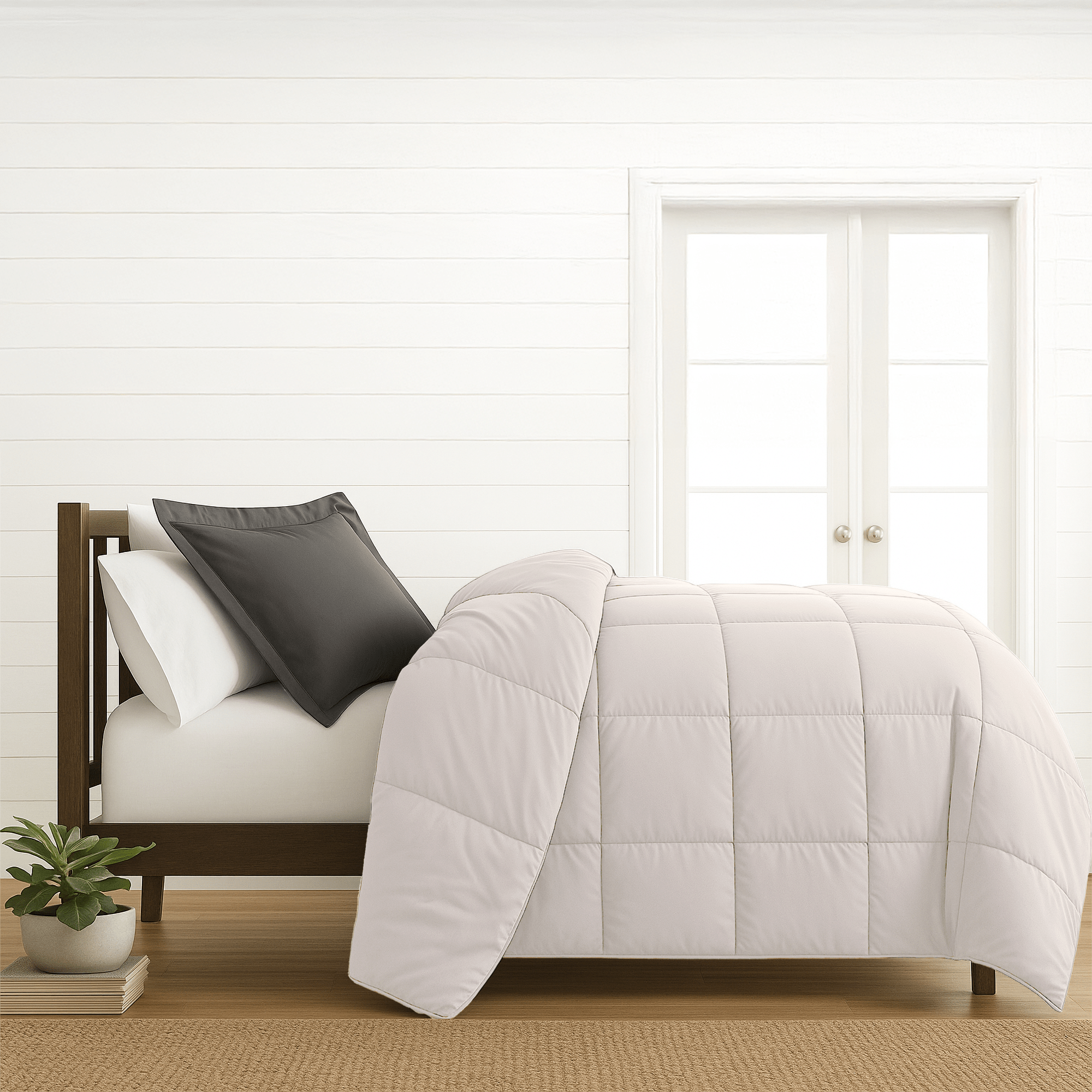 Khaki Weighted Comforter - HomeSmart Products with 3 times more fill than regular weighted blanket